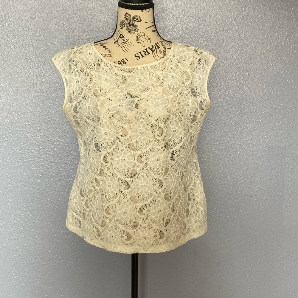 Eddie Bauer white lace shirt